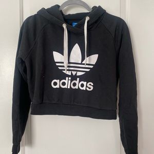 Black Adidas Originals cropped hoodie, size small